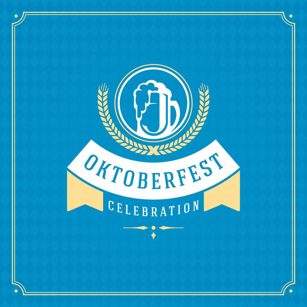 oktoberfest Bière Festival fête ancien salutation carte ou affiche vecteur