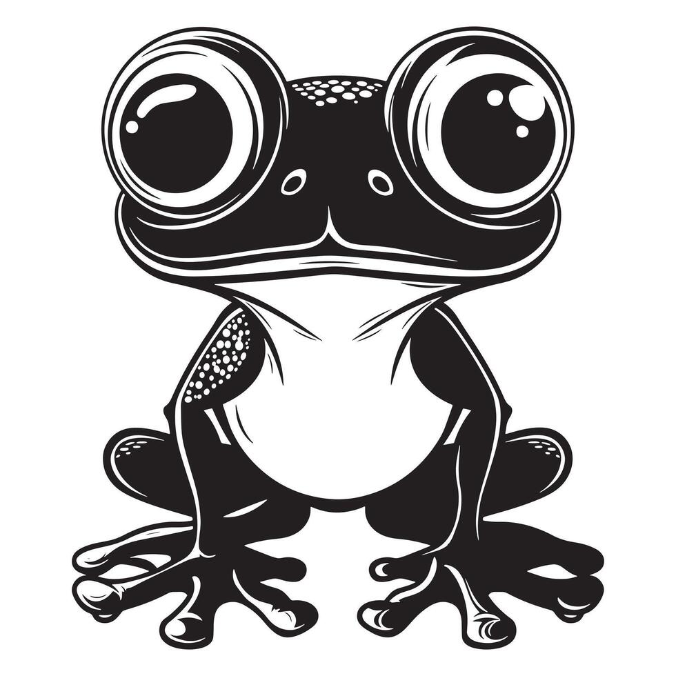 une noir et blanc grenouille illustration vecteur