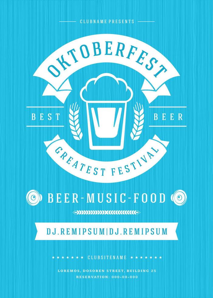 oktoberfest fête affiche avec Date et invitation vecteur