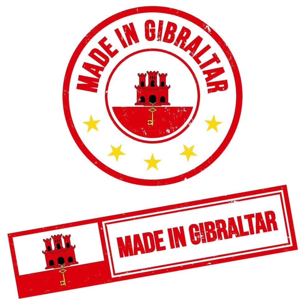 fabriqué dans Gibraltar timbre signe grunge style vecteur