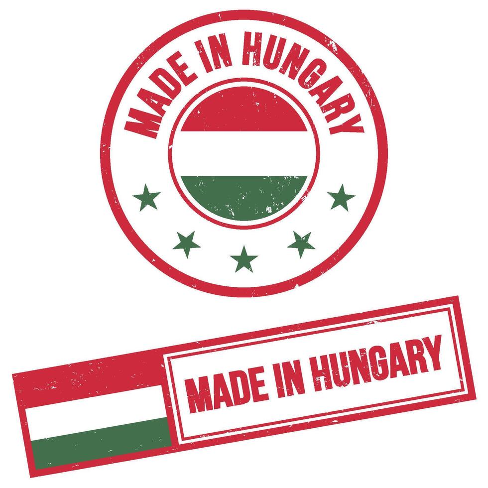 fabriqué dans Hongrie timbre signe grunge style vecteur