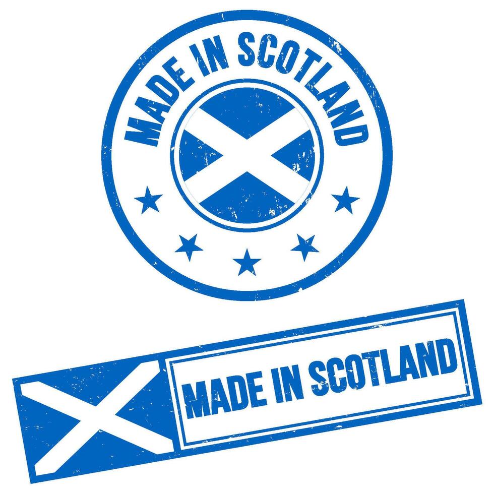 fabriqué dans Écosse timbre signe grunge style vecteur