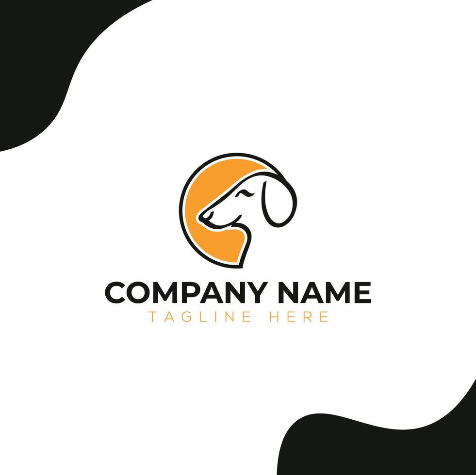 chien minimaliste moderne illustration logo conception vecteur
