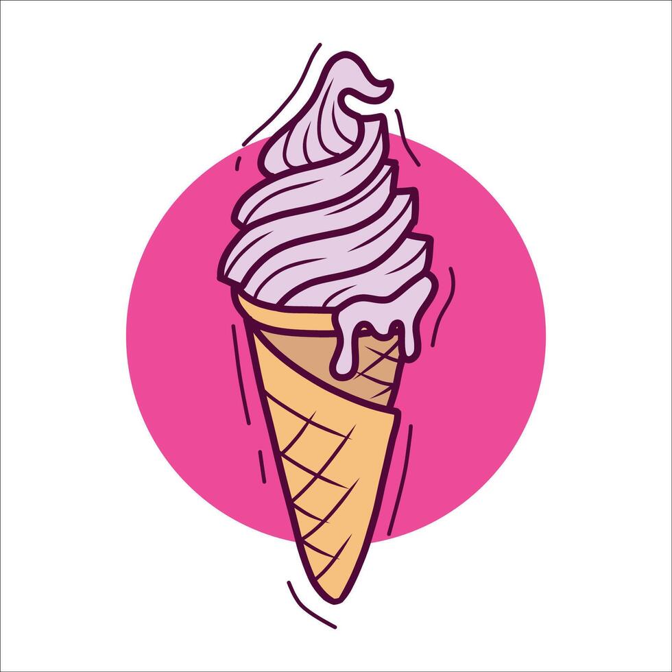 la glace crème dessin animé icône illustration dessert nourriture vecteur