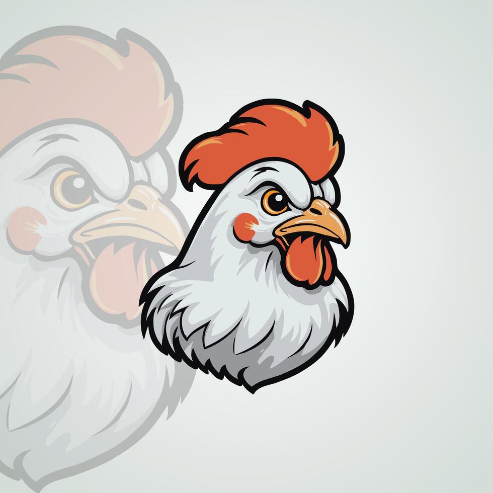 mignonne poulet mascotte logo vecteur