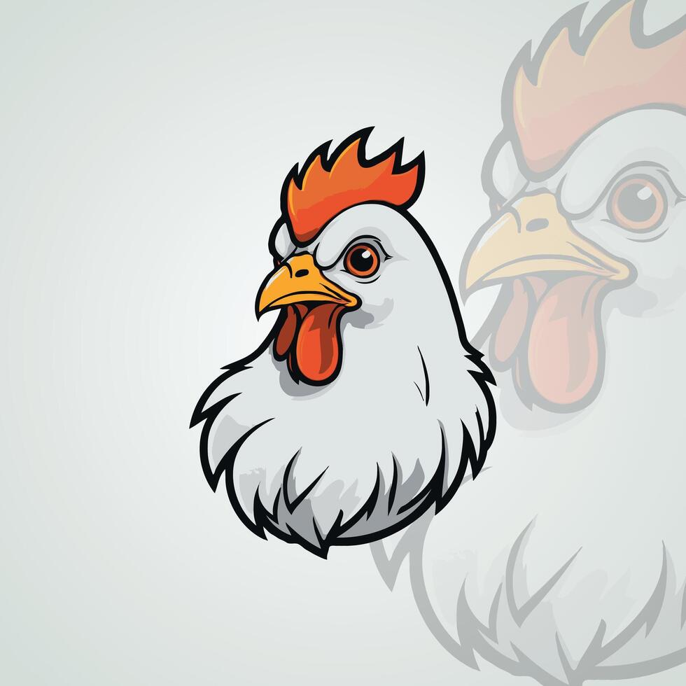 mignonne poulet mascotte logo vecteur