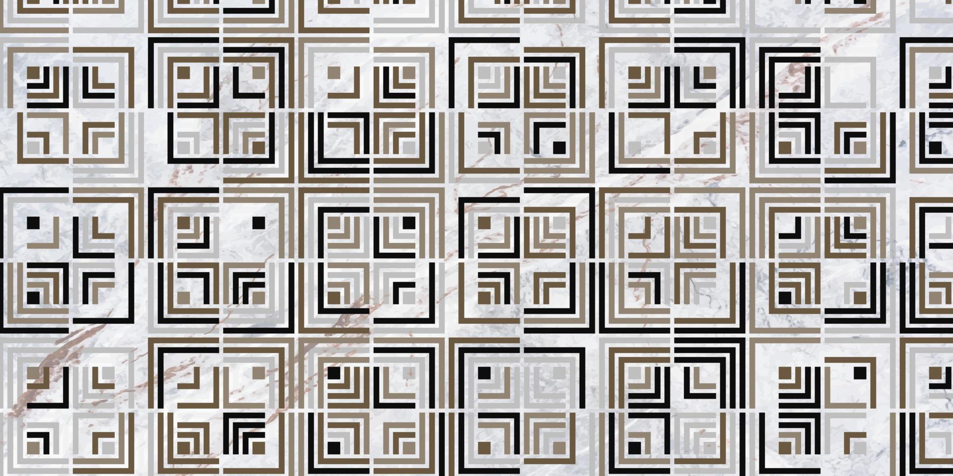 forme carrée de motif géométrique et texture de marbre vecteur