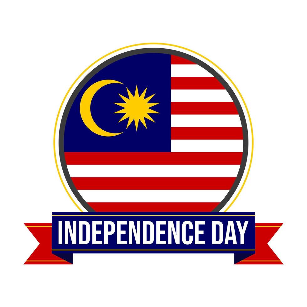 bannière de la fête de l'indépendance de la malaisie vecteur