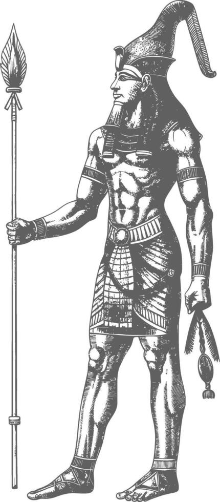 pharaon Masculin le Egypte mythique créature image en utilisant vieux gravure style vecteur