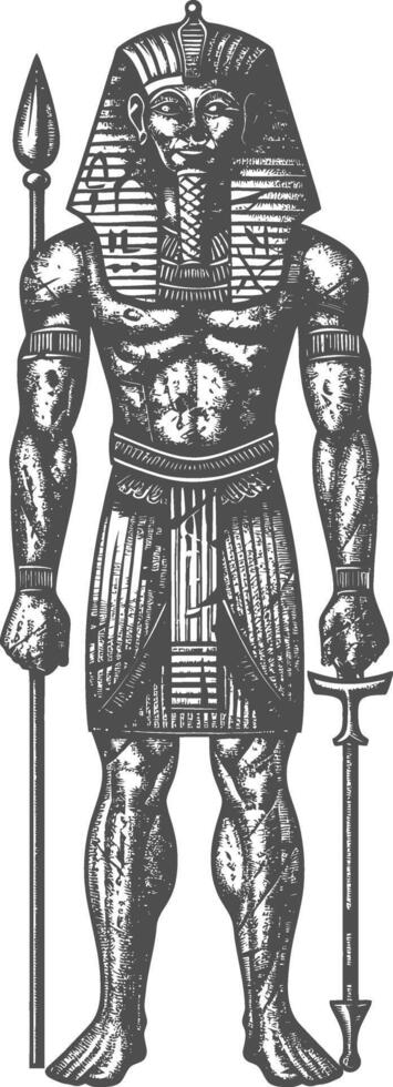 pharaon Masculin le Egypte mythique créature image en utilisant vieux gravure style vecteur