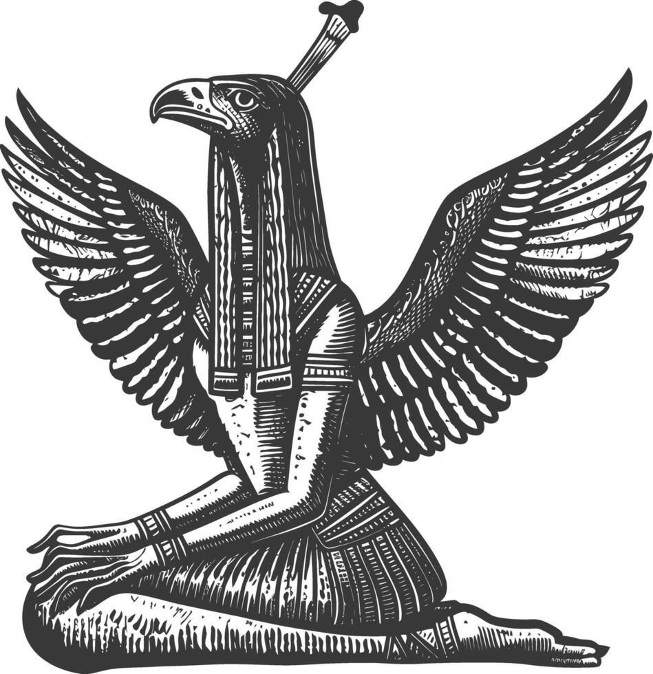 Célibataire ancien Egypte hiéroglyphe un symbole image en utilisant vieux gravure style vecteur