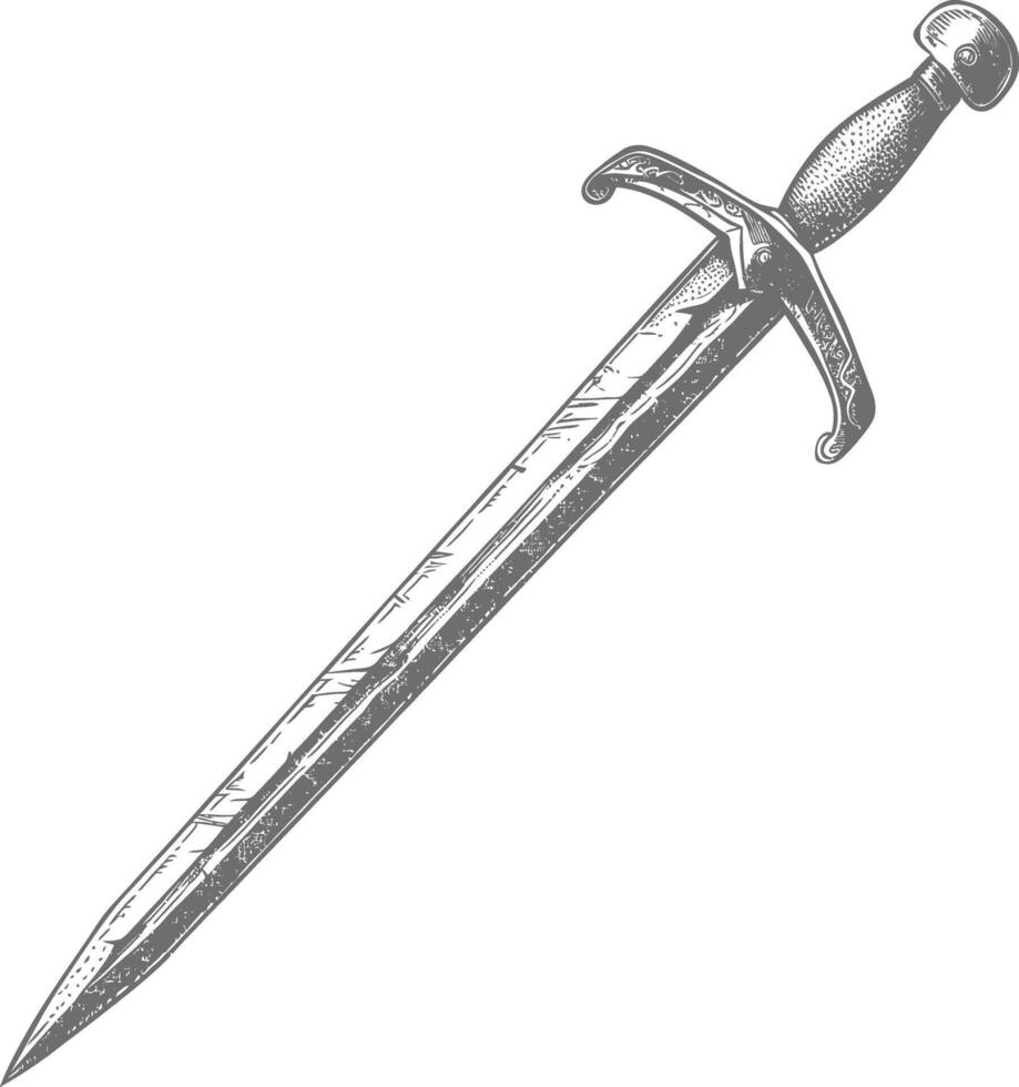 obsolète rouillé épée image en utilisant vieux gravure style vecteur