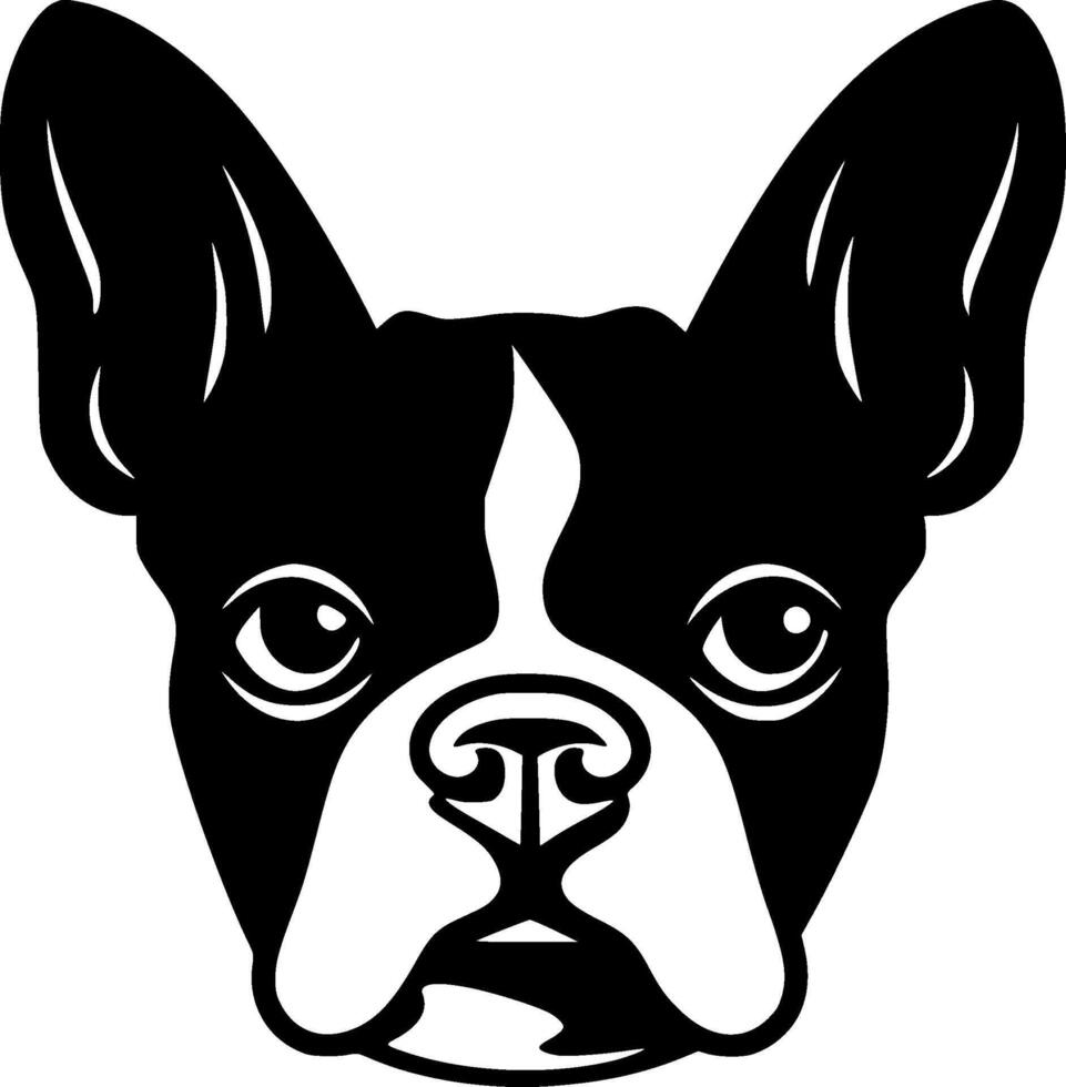 Boston terrier, noir et blanc illustration vecteur