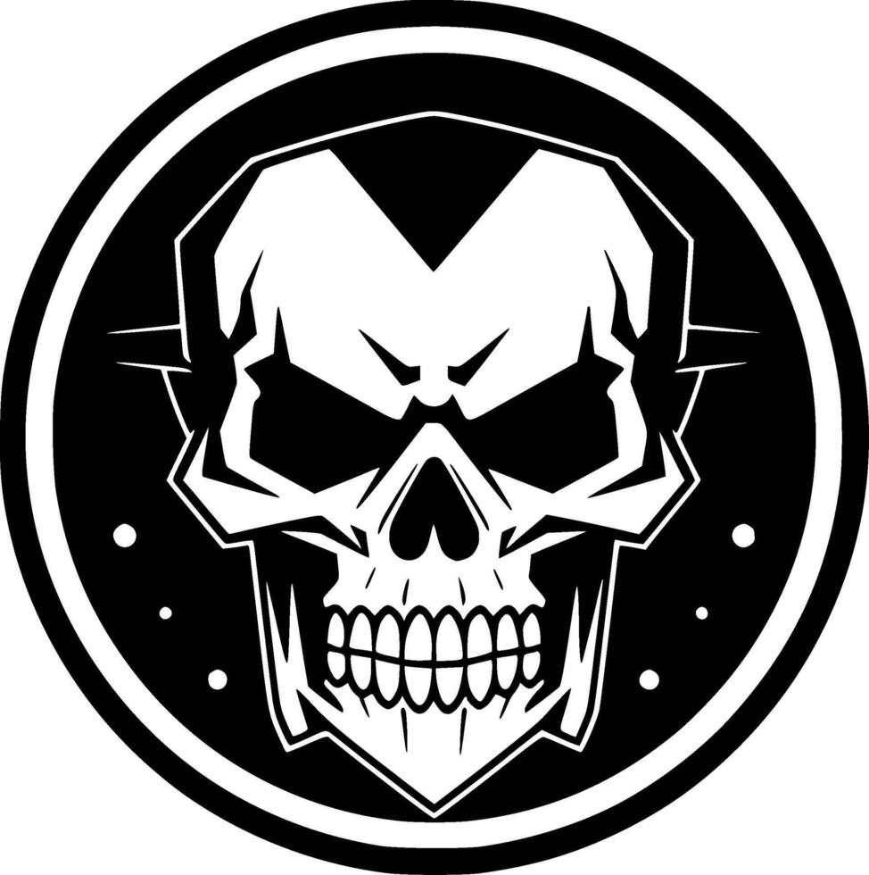 crâne - noir et blanc isolé icône - illustration vecteur