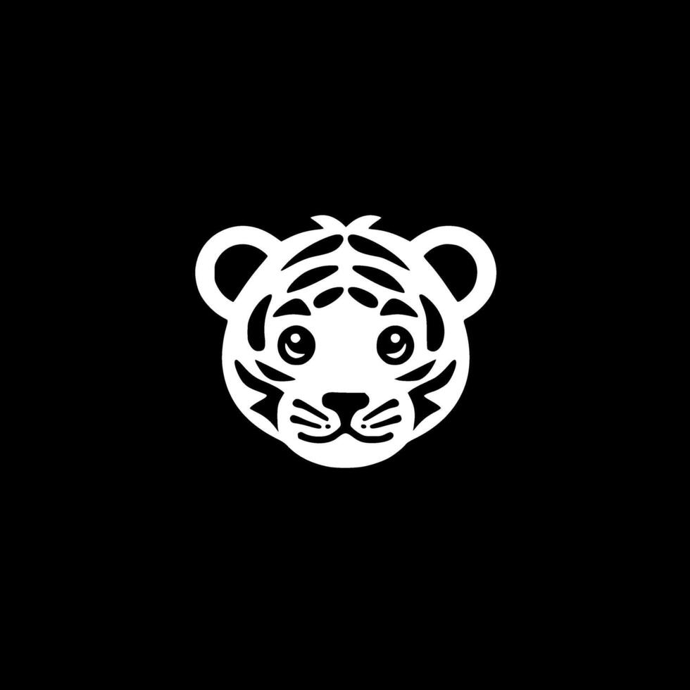 tigre bébé - minimaliste et plat logo - illustration vecteur