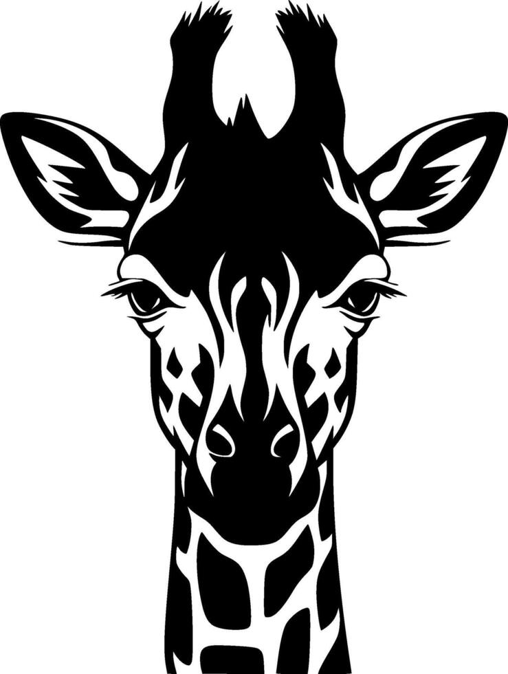 girafe - minimaliste et plat logo - illustration vecteur