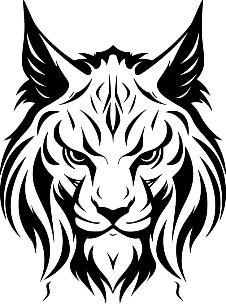 Lynx - noir et blanc isolé icône - illustration vecteur