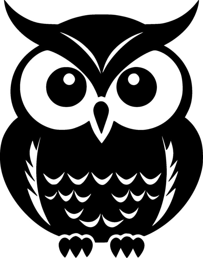 hibou bébé, minimaliste et Facile silhouette - illustration vecteur