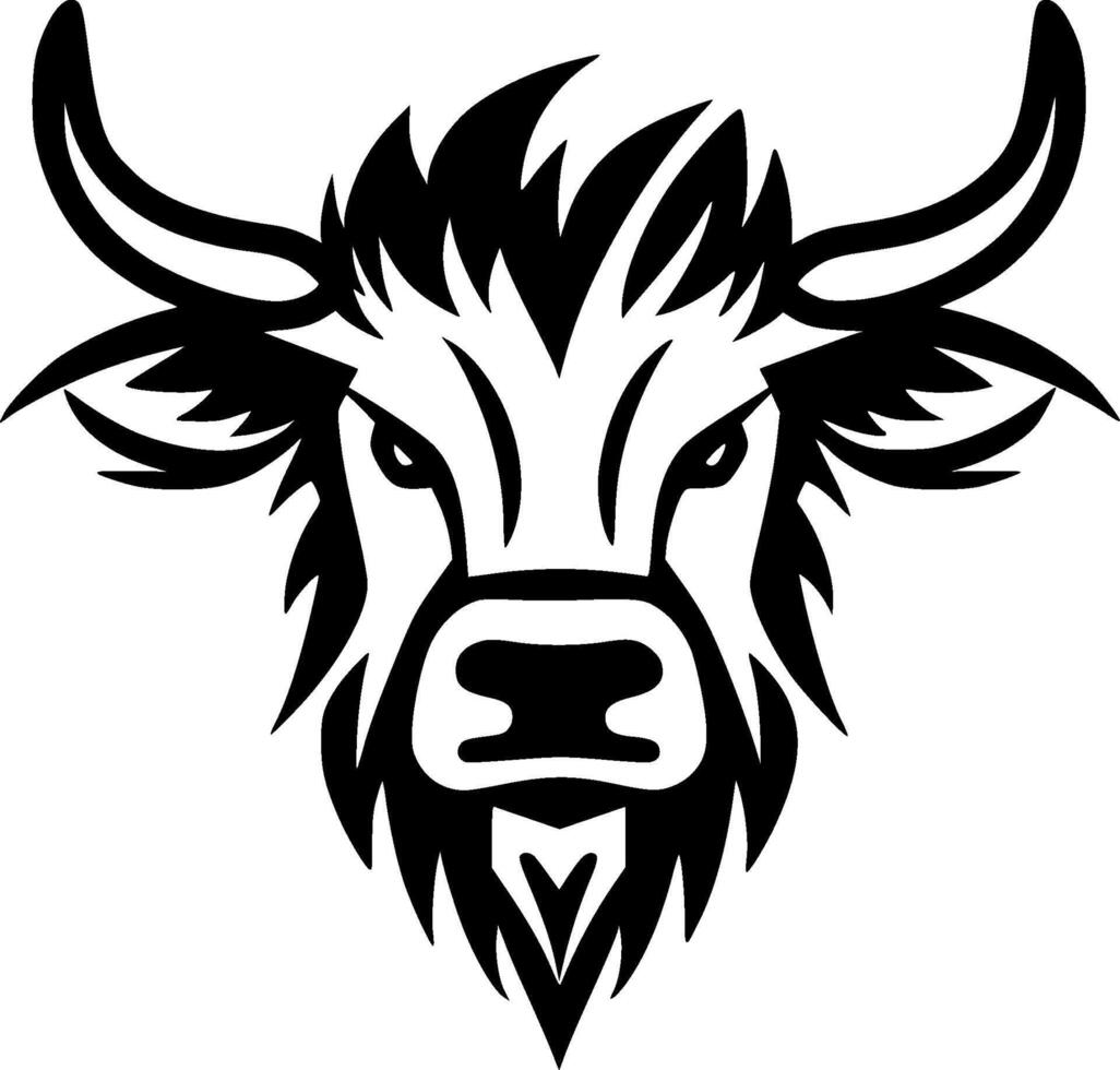 montagnes vache - minimaliste et plat logo - illustration vecteur