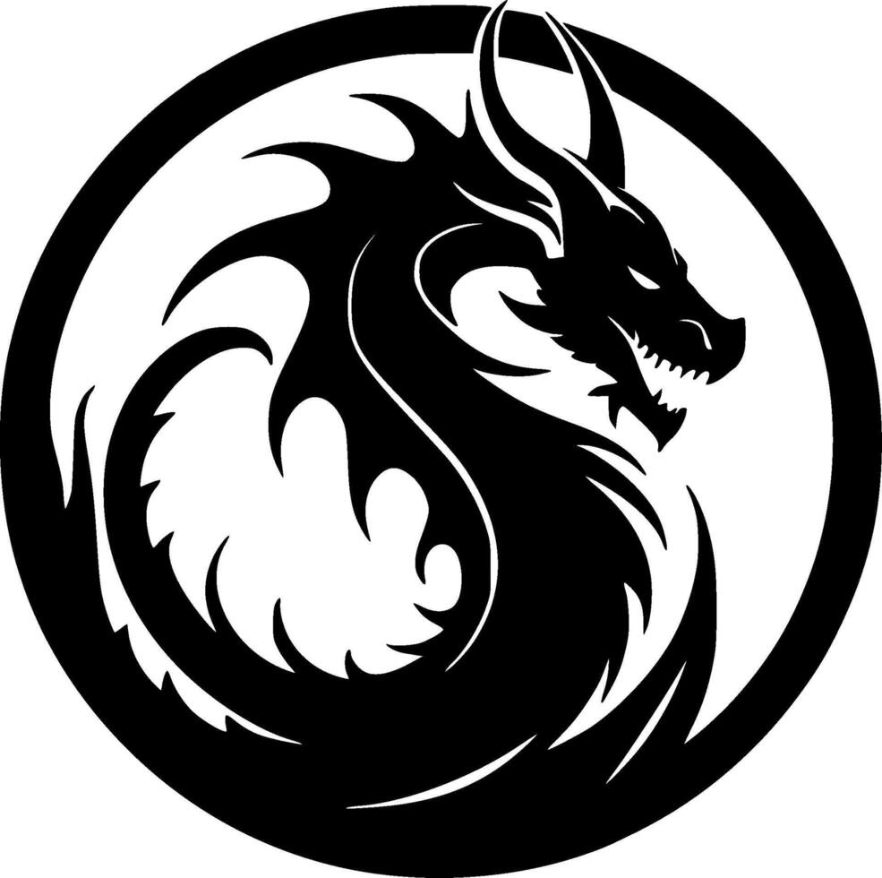 dragon, minimaliste et Facile silhouette - illustration vecteur