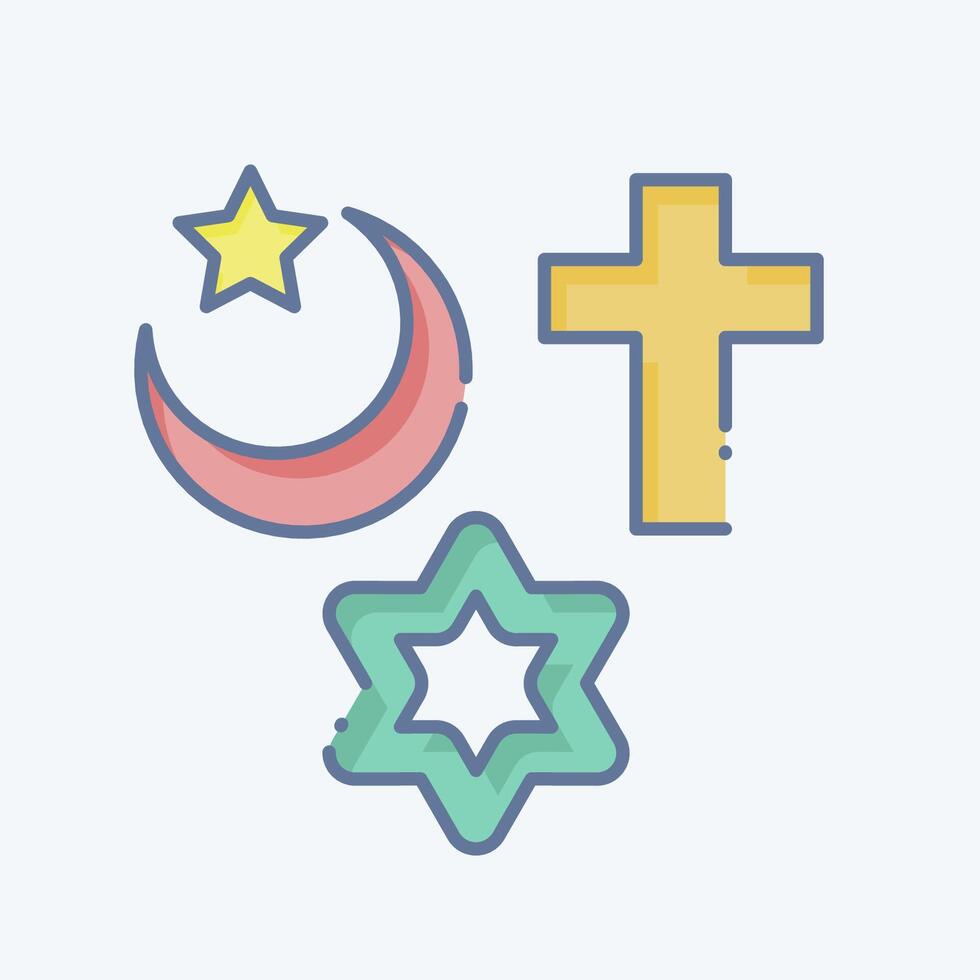 icône religion. en relation à Photos et des illustrations symbole. griffonnage style. Facile conception illustration vecteur