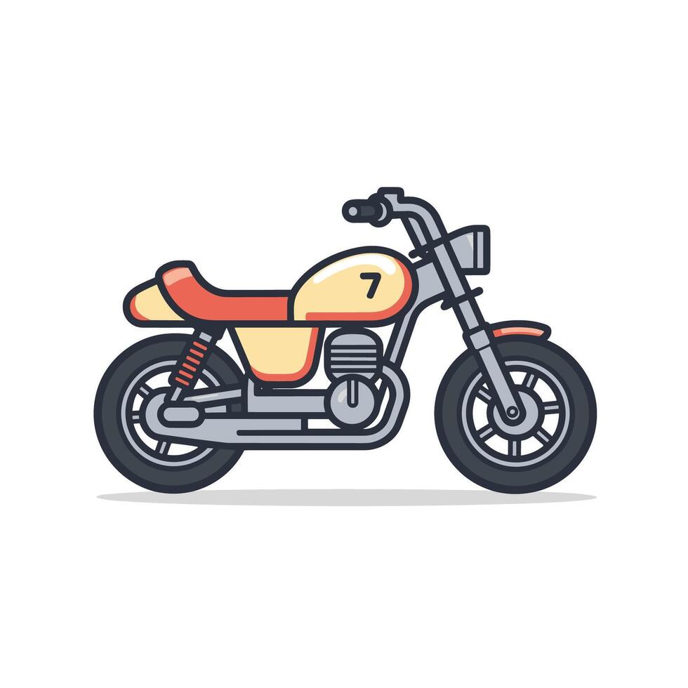 plat dessin animé illustration de moto vecteur