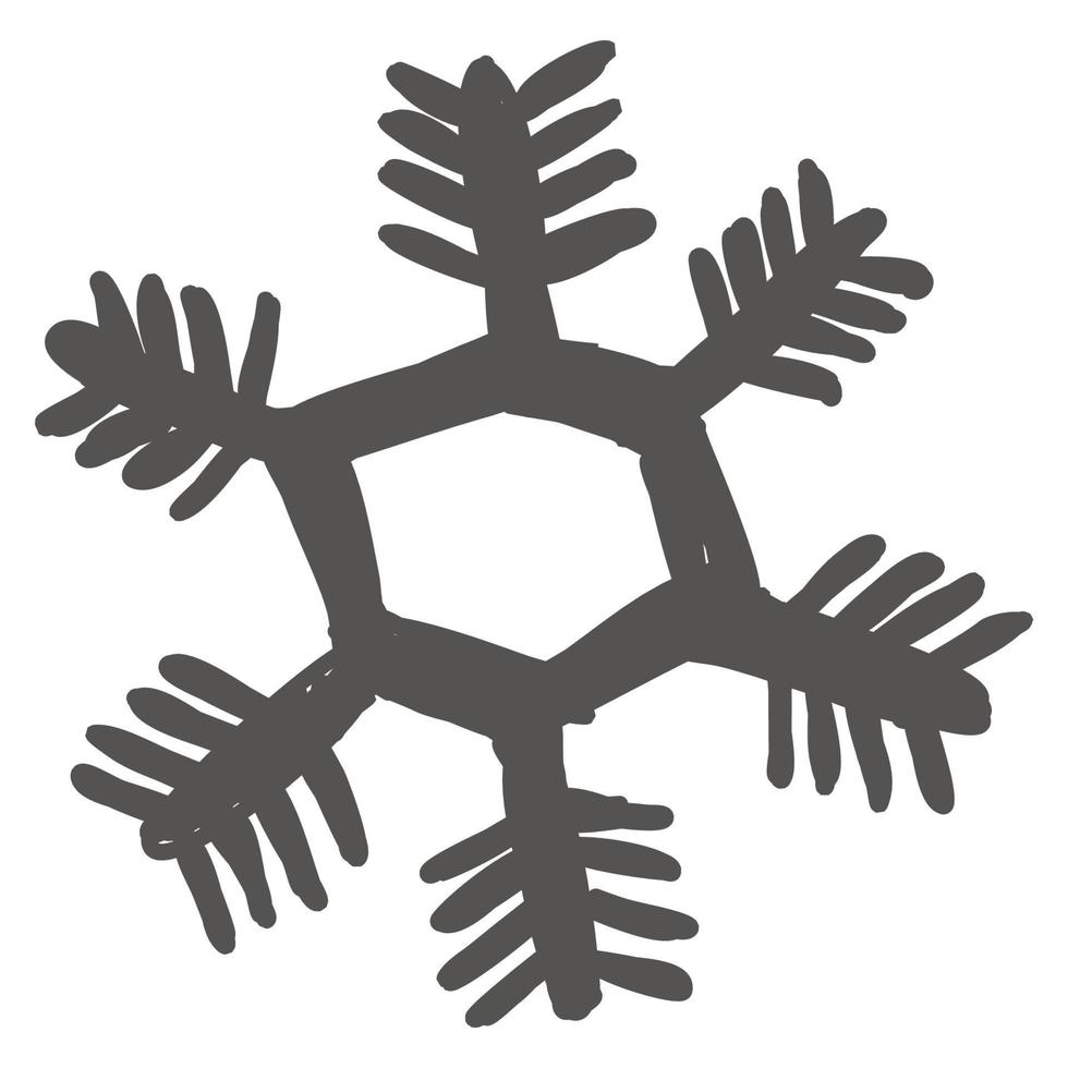 illustration de doodle de croquis de flocon de neige dessinés à la main. concept de noël hiver dessiné à la main. vecteur