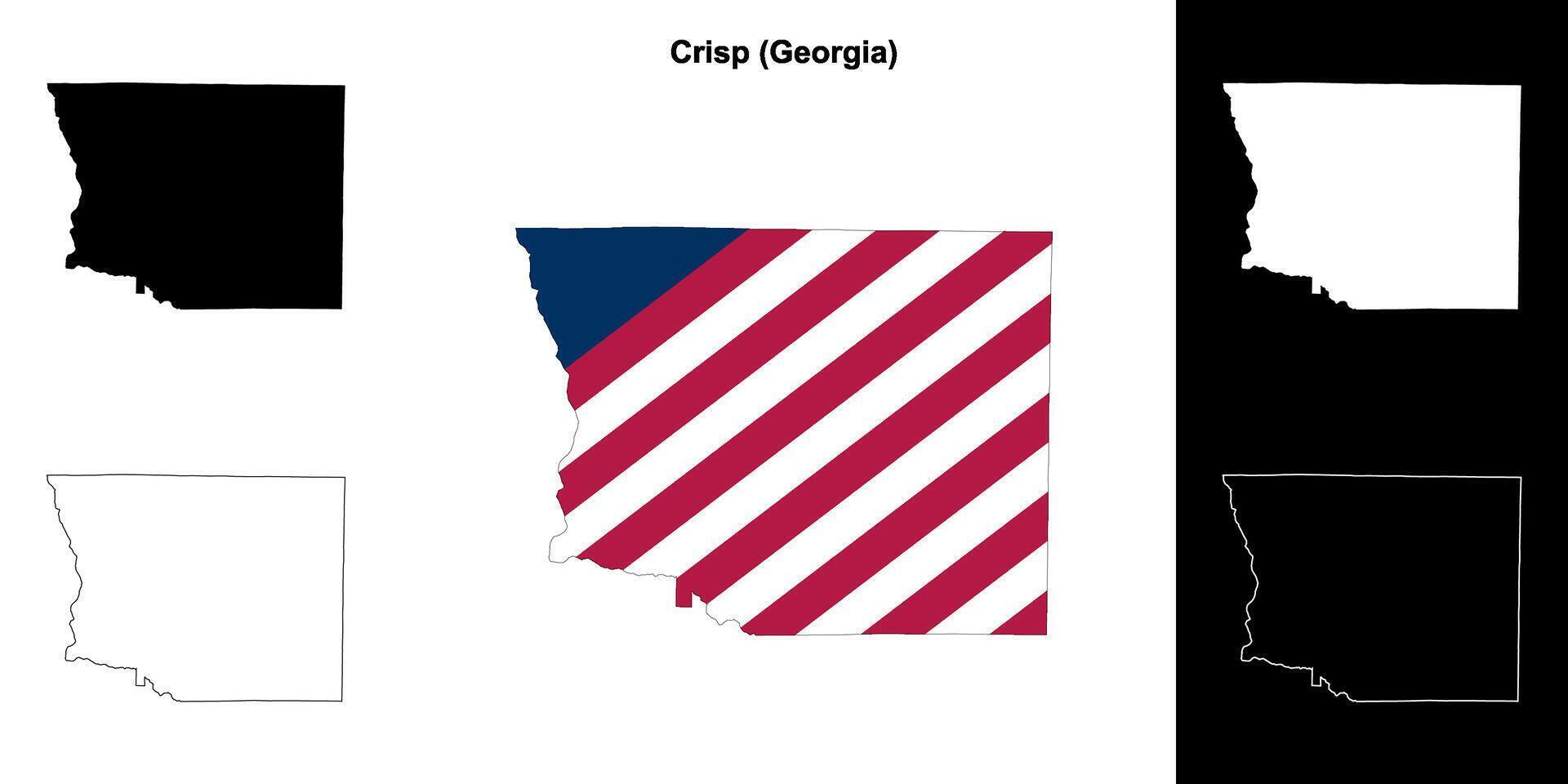croustillant comté, Géorgie contour carte ensemble vecteur