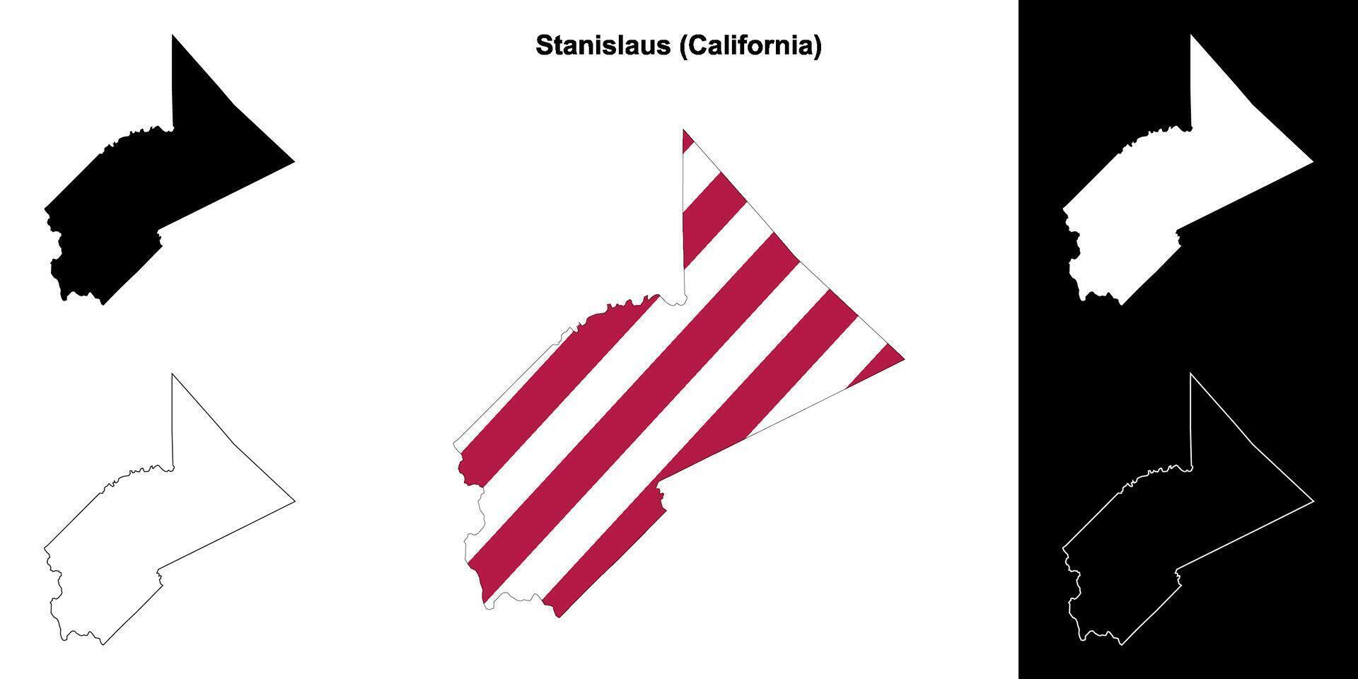 stanislas comté, Californie contour carte ensemble vecteur