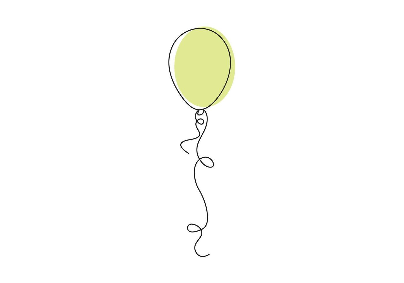 continu un ligne dessin de ballon. anniversaire fête. numérique illustration vecteur