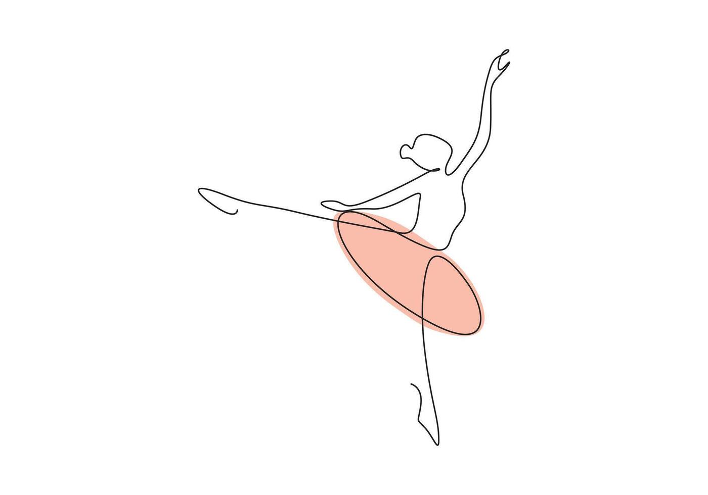 continu Célibataire ligne dessin de femme beauté ballet Danseur dans élégance mouvement pro illustration vecteur