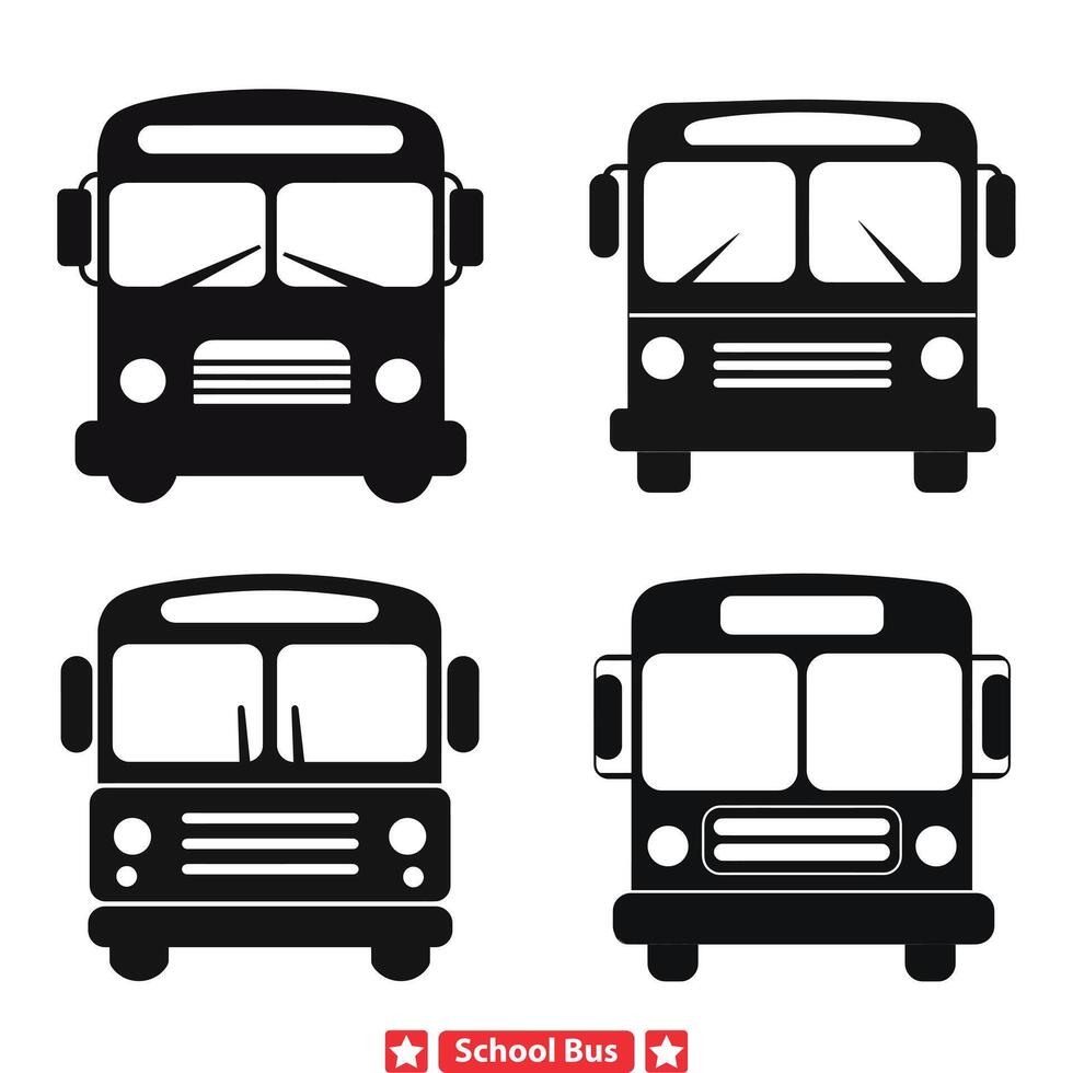 carburant votre la créativité avec expressif école autobus silhouette dessins vecteur