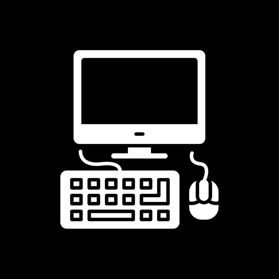 l'informatique glyphe inversé icône vecteur