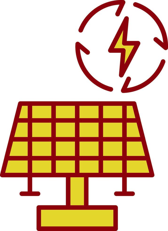 icône de couleur de ligne d'énergie renouvelable deux vecteur