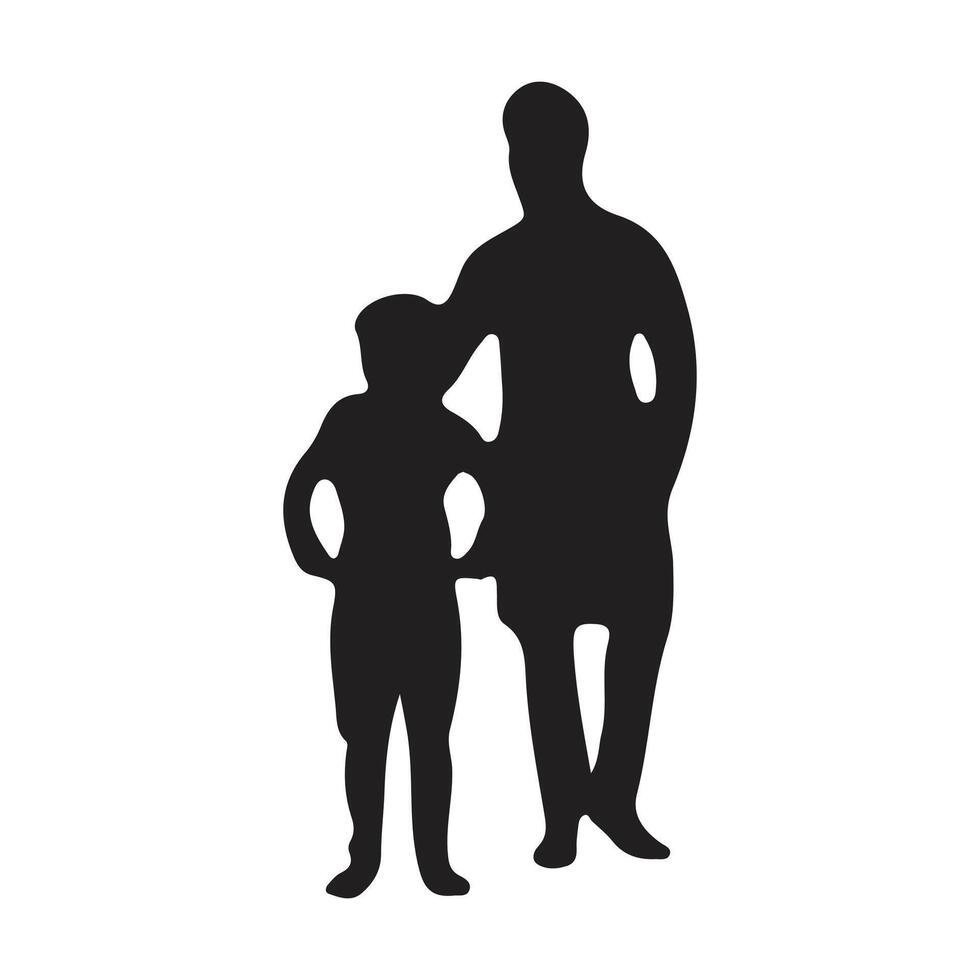 père et fils les pères journée silhouette vecteur