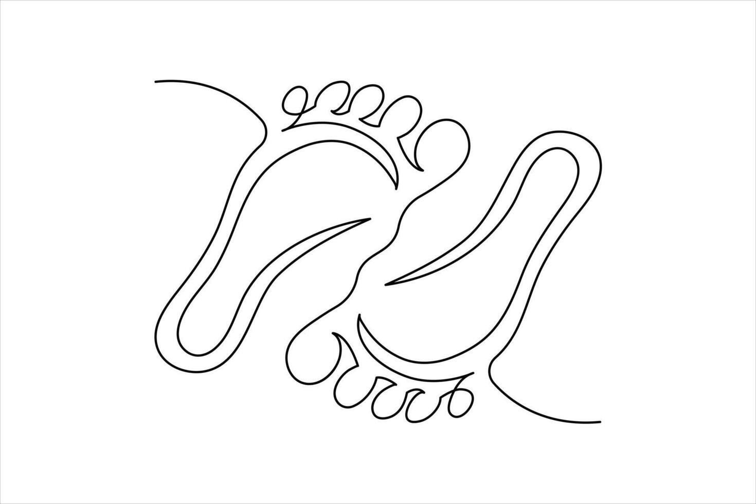 continu Célibataire ligne bébé pied un ligne style. main dessin. Stock illustration vecteur