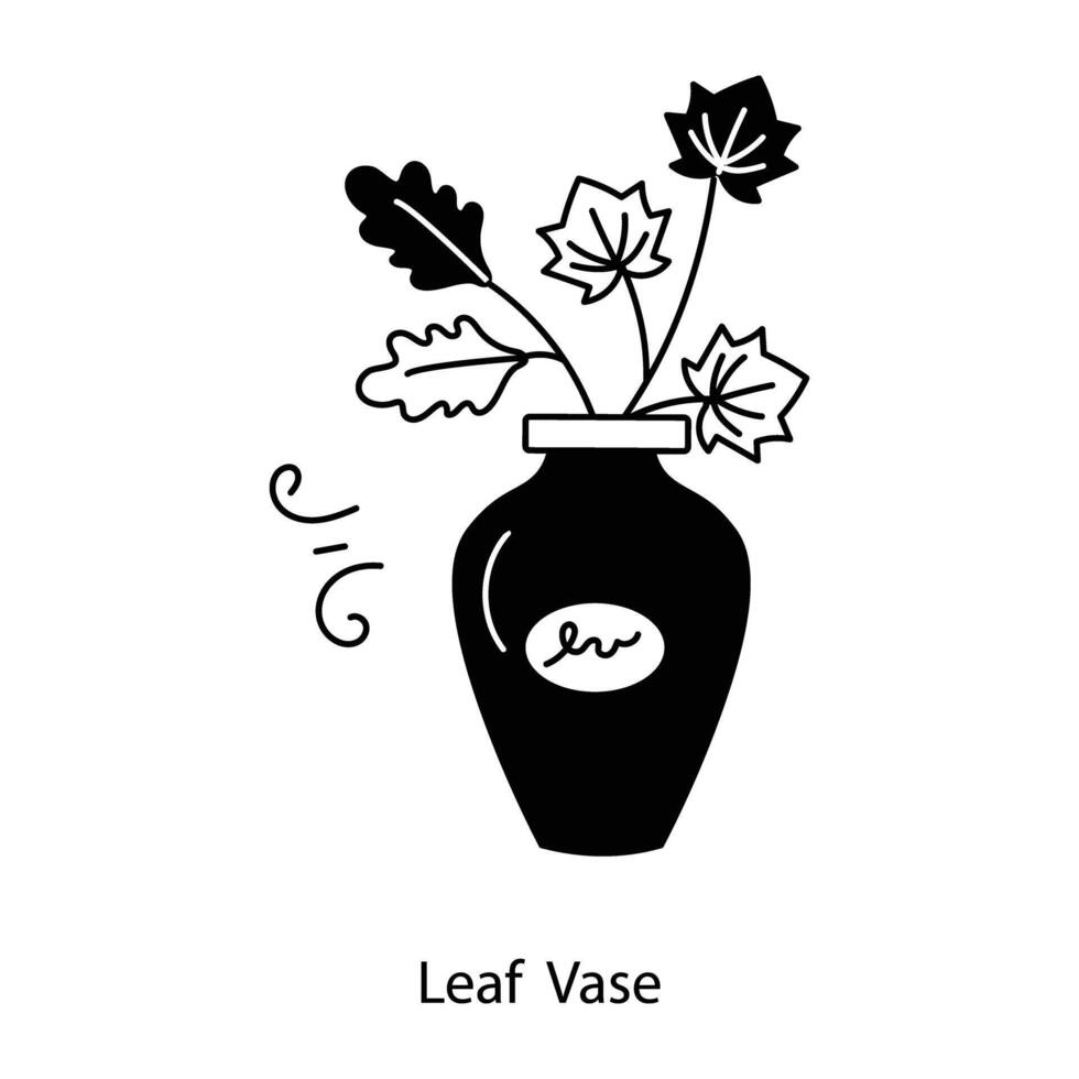 branché feuille vase vecteur