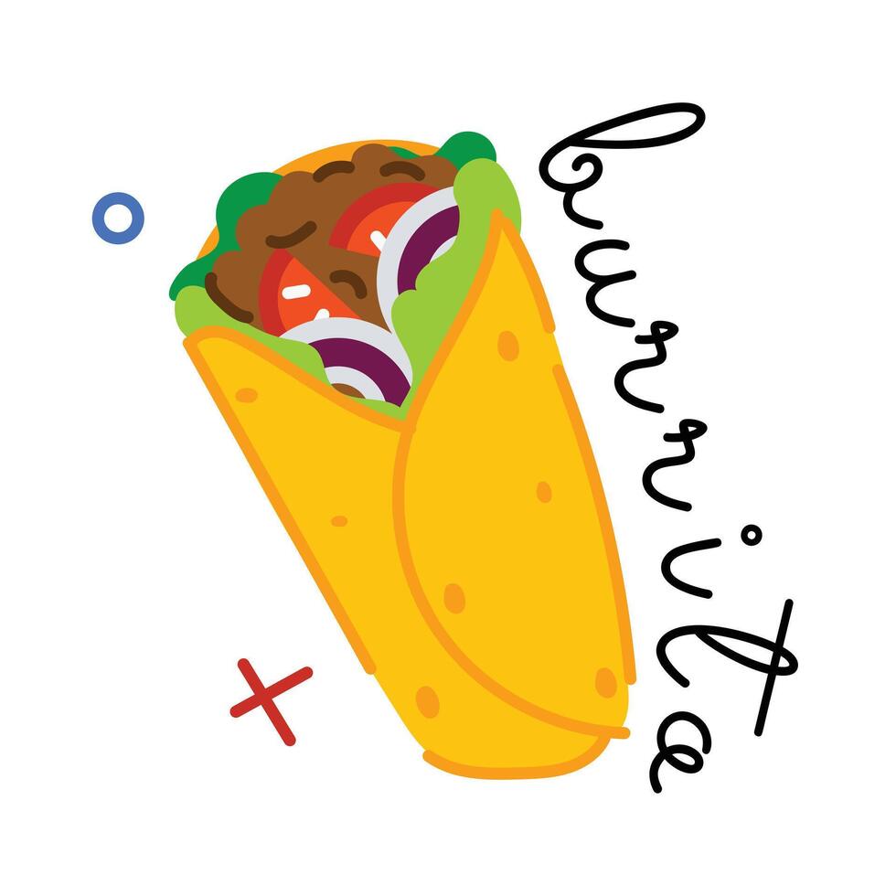 concepts de burrito à la mode vecteur