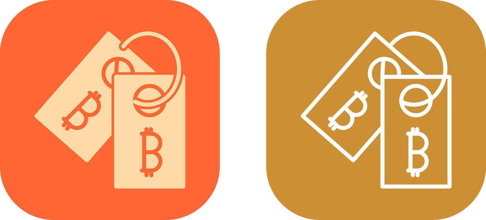 bitcoin étiquette étiquette icône conception vecteur