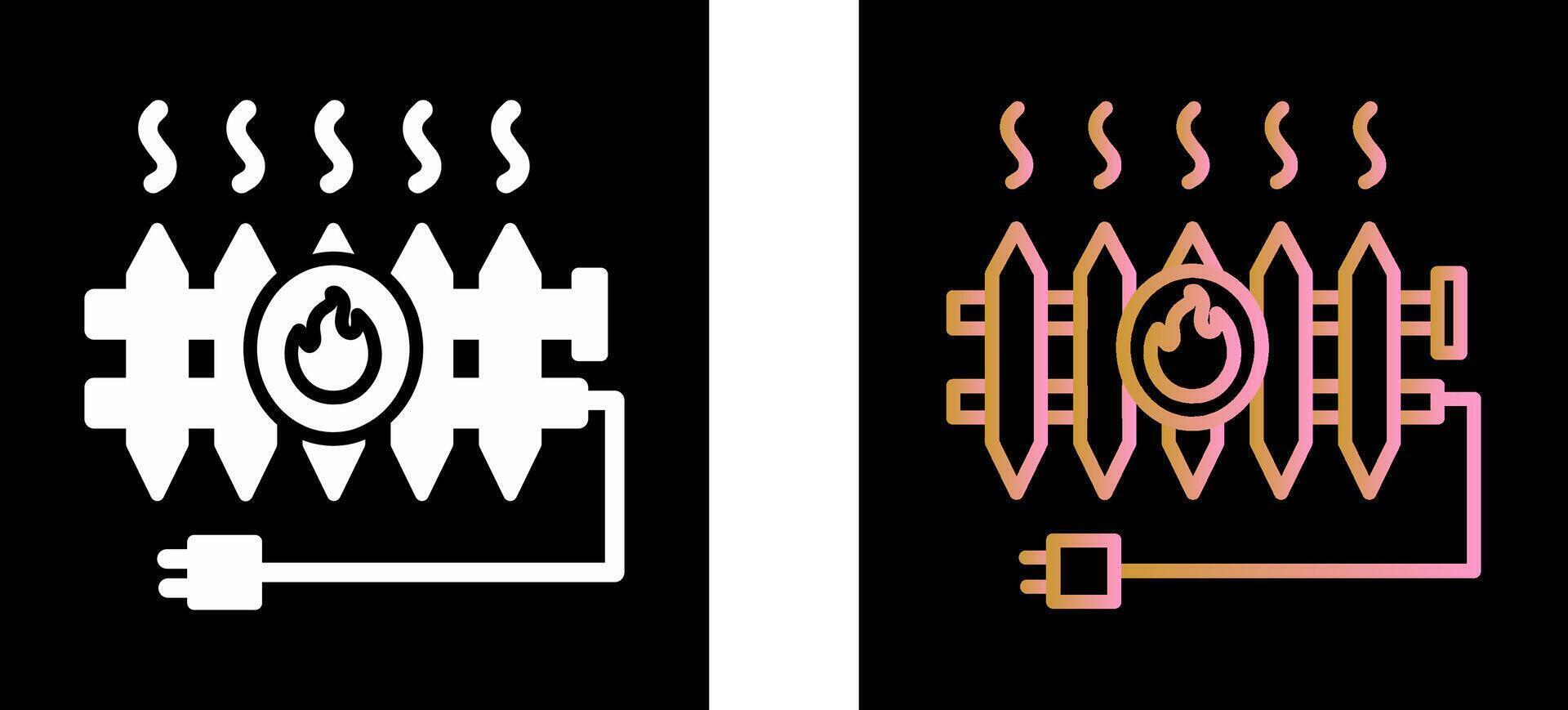 conception d'icône de radiateur de chaleur vecteur