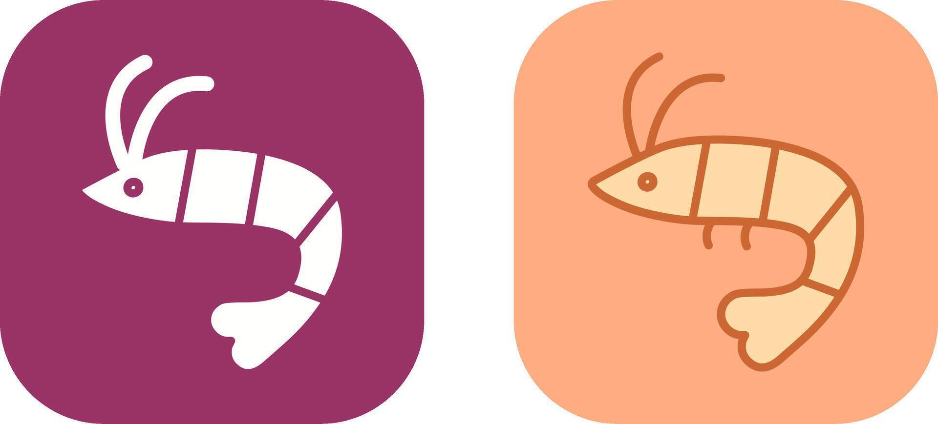 conception d'icônes de crevettes vecteur