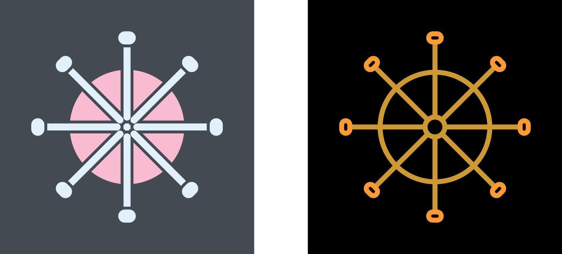 navire roue icône conception vecteur