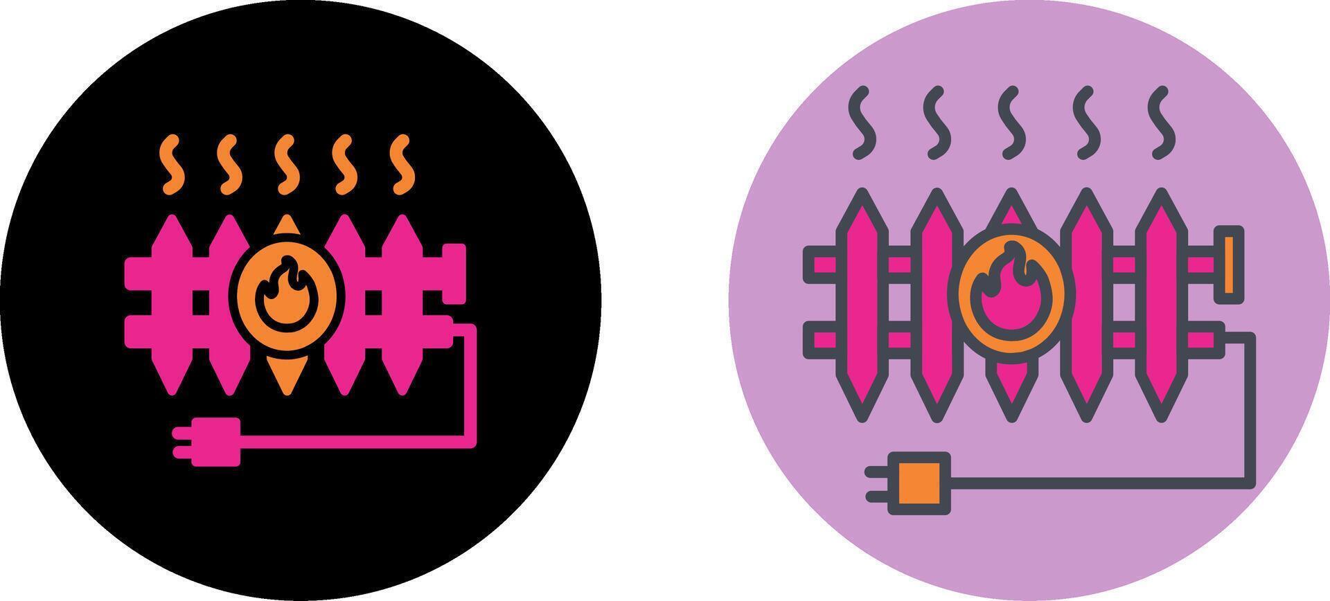 conception d'icône de radiateur de chaleur vecteur
