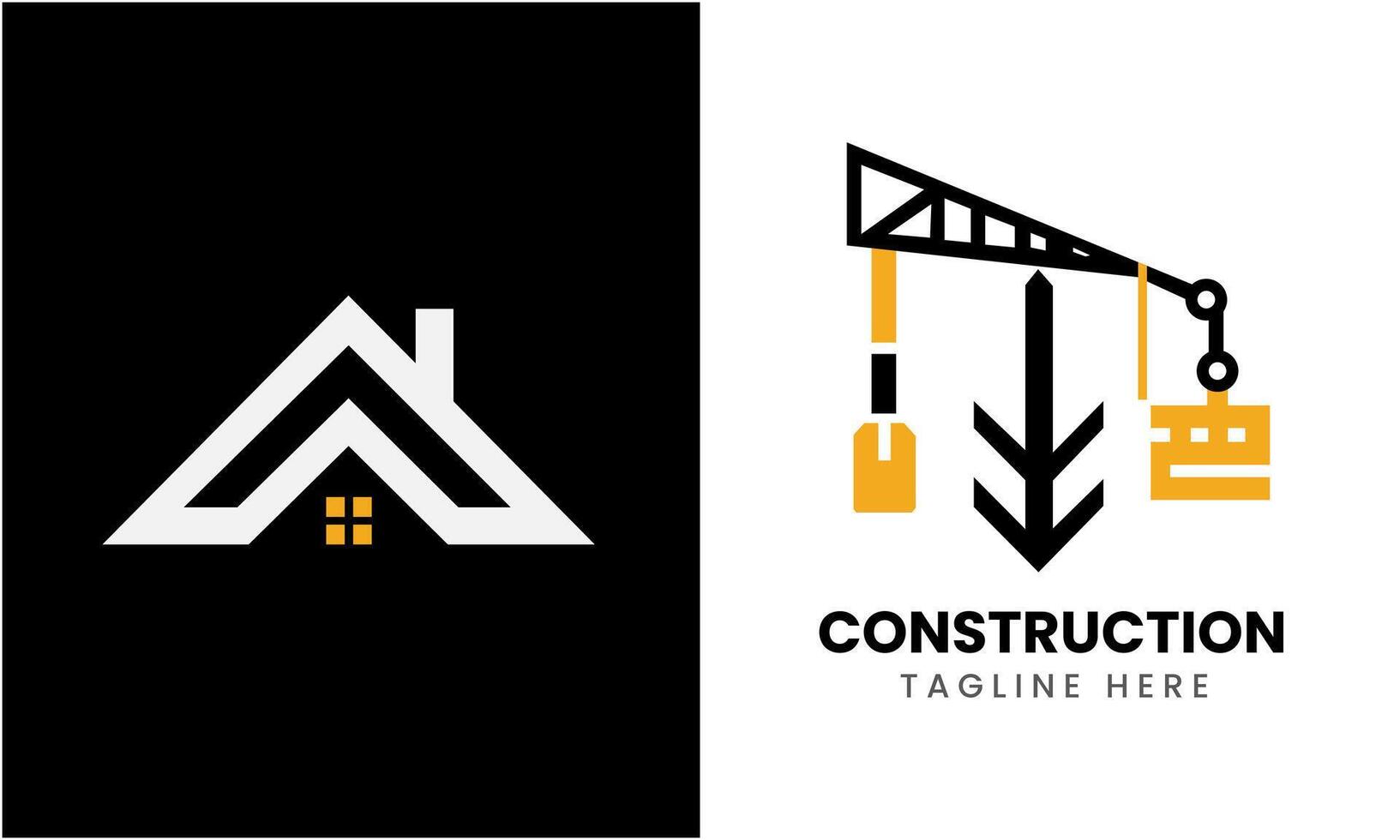 construction minimaliste bâtiment logo icône modèle idée vecteur