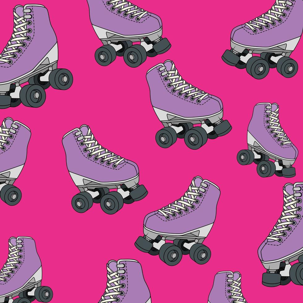 fond de patins à roulettes de style rétro des années 90 vecteur