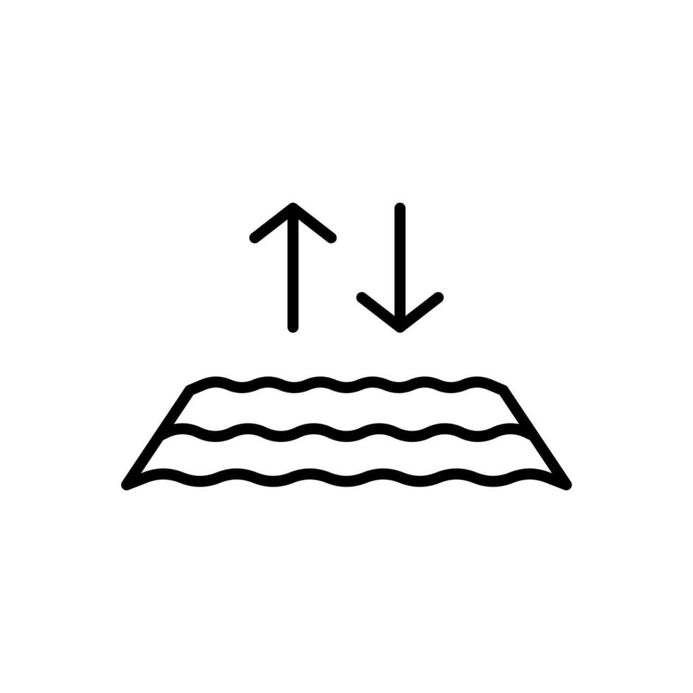 marée icône avec ligne style, temps ligne icône isolé sur blanc arrière-plan, adapté pour sites Internet, les blogs, logos, graphique conception, social médias, interface utilisateur, mobile applications, illustration vecteur