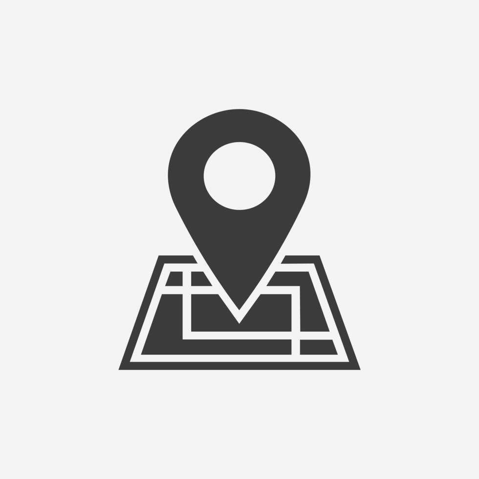 GPS icône isolé. broche, aiguille, carte, emplacement, marqueur, voyage, broche, point symbole signe vecteur