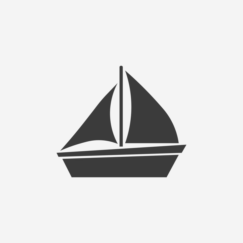 bateau, naviguer, yacht, bateau, voile icône symbole vecteur