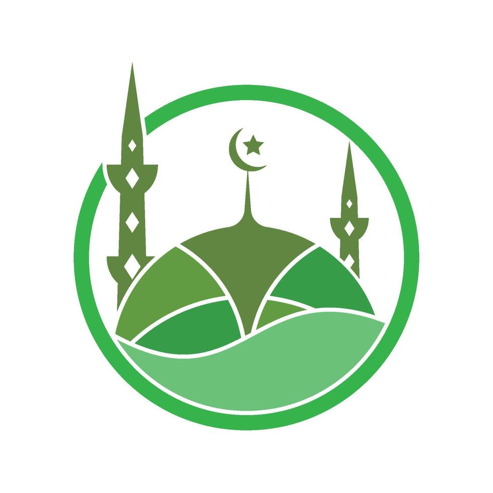 logo islamique, mosquée vecteur