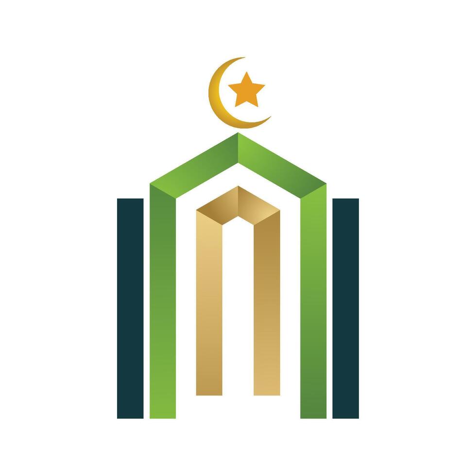 logo islamique, mosquée vecteur